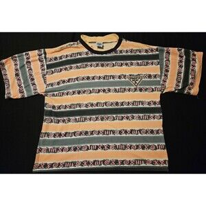 Vintage Pacific Heat Surf Shirt All Over Print 80s 90s Tribal Skate Rad Rare